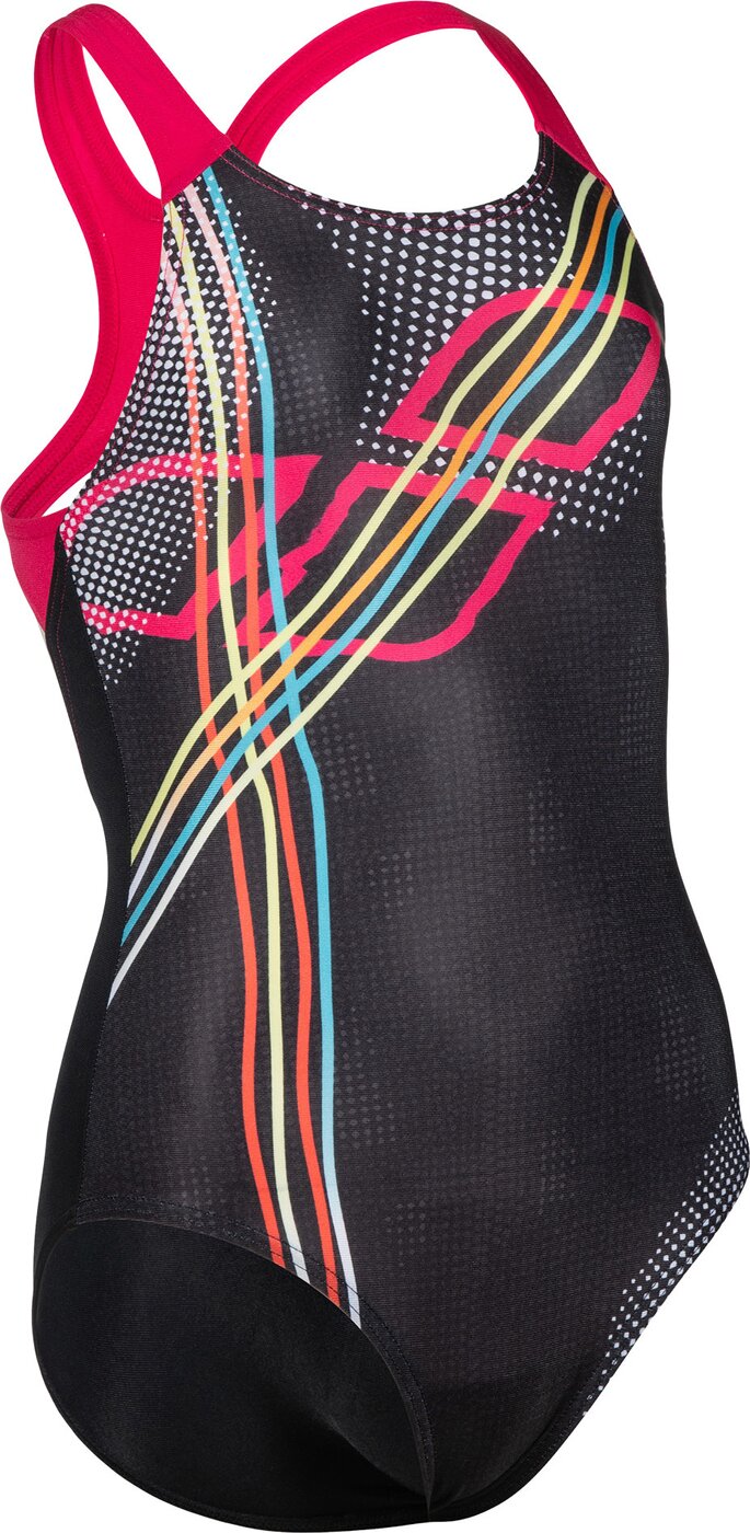 ARENA - GIRL'S SWIMSUIT SWIM PRO BACK BLACK-FREAK ROSE – Bild 3