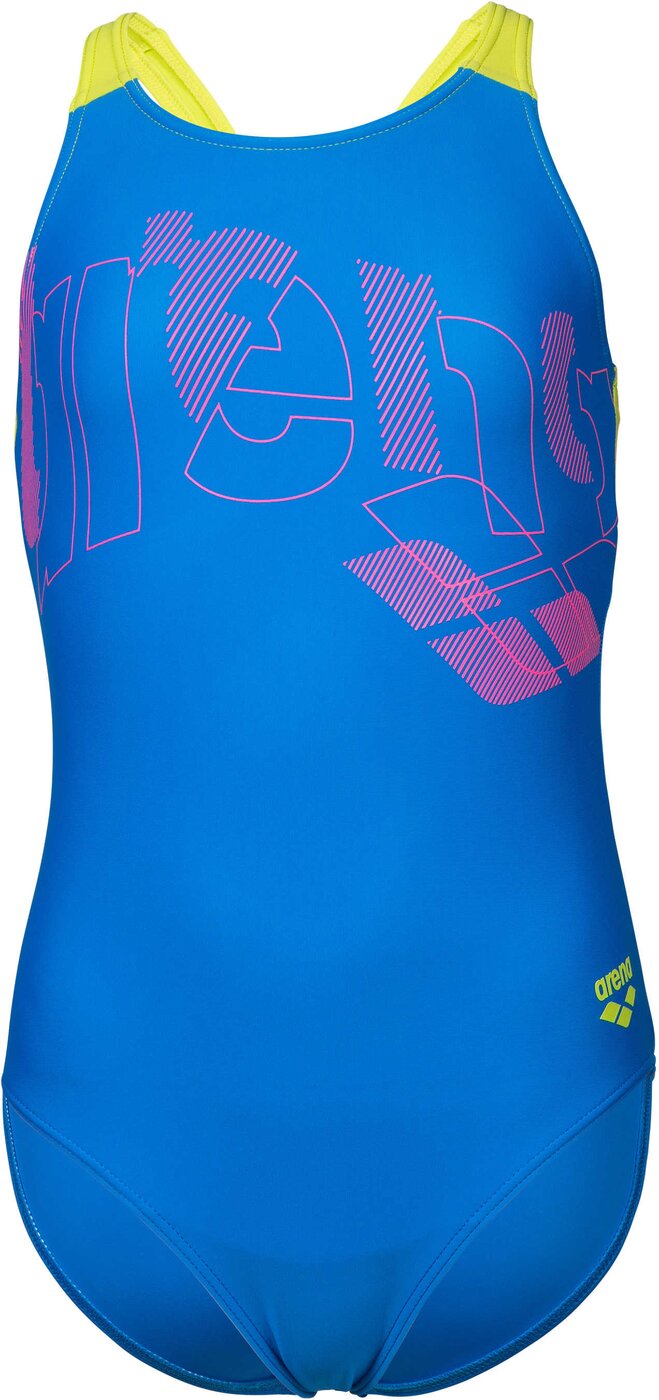 ARENA - GIRL'S ARENA TALES SWIMSUIT V BLUE CHINA-ARTIC LIME