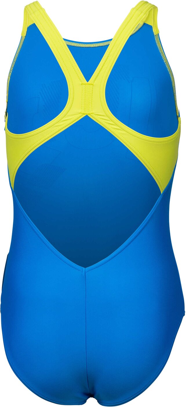 ARENA - GIRL'S ARENA TALES SWIMSUIT V BLUE CHINA-ARTIC LIME – Bild 2