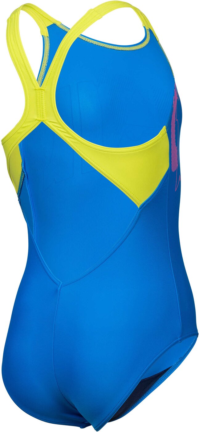 ARENA - GIRL'S ARENA TALES SWIMSUIT V BLUE CHINA-ARTIC LIME – Bild 8