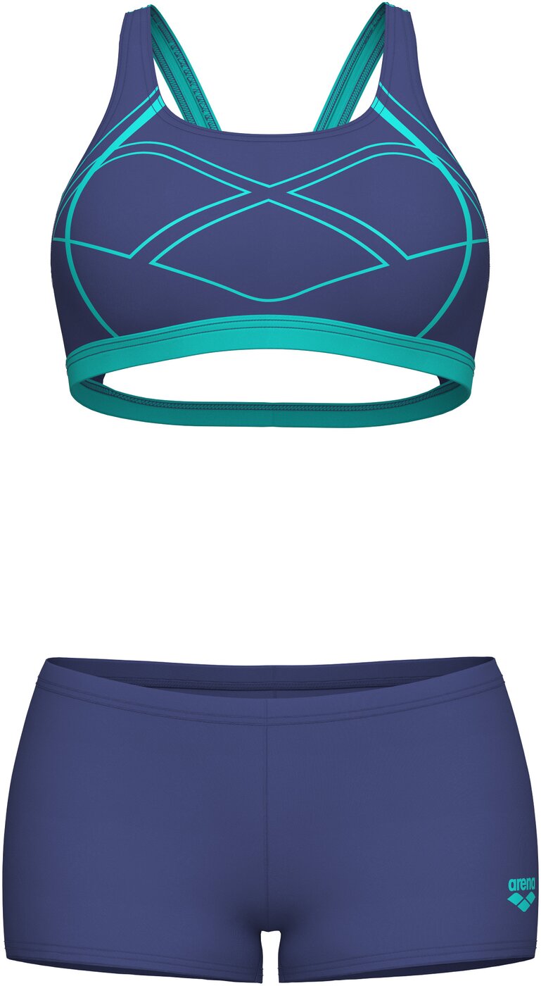 ARENA - WOMEN'S ARENA GRAPHIC SWIMSUIT SWIM PRO TWO PIECES FUTURE DUSK-WATER