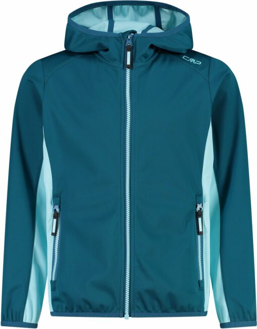 KID G JACKET FIX HOOD DEEP LAKE-ACQUA