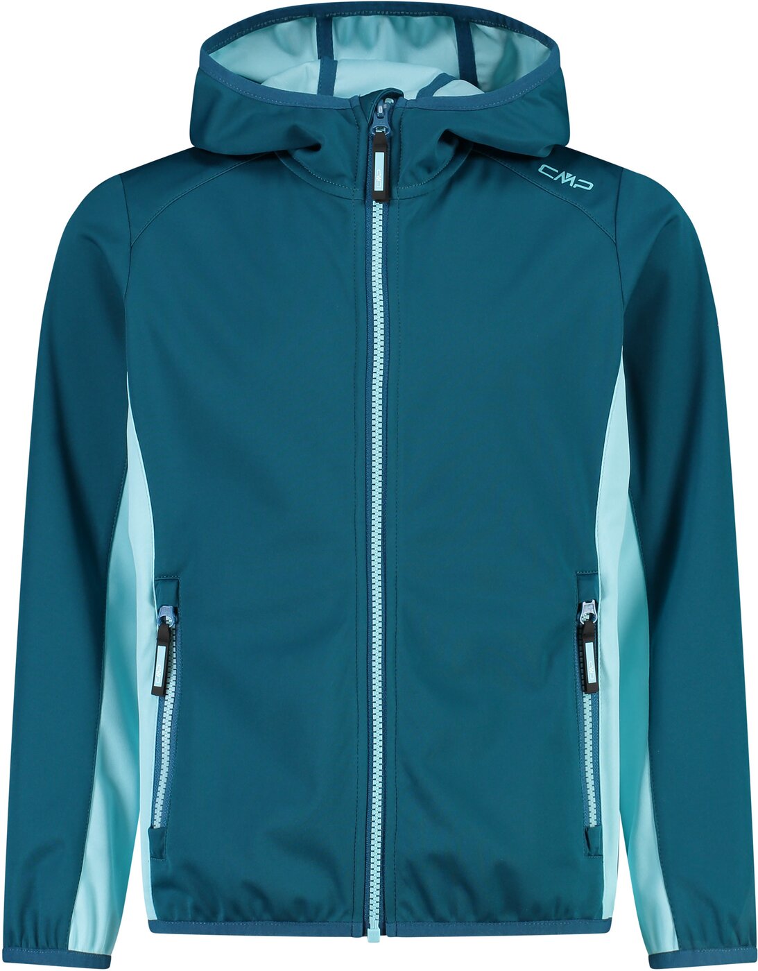 KID G JACKET FIX HOOD DEEP LAKE-ACQUA