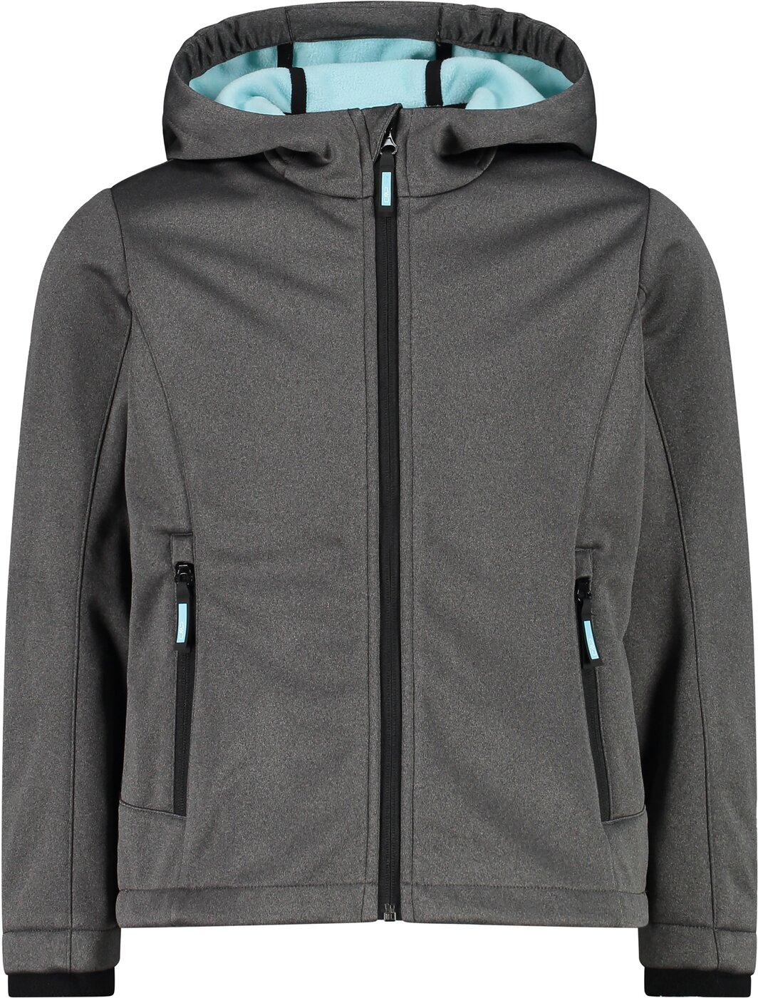 KID G JACKET FIX HOOD NERO MEL.-ACQUA