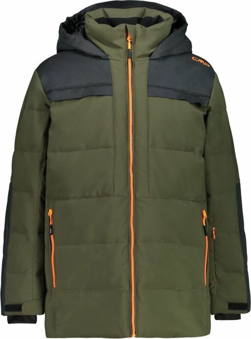 KID LONG JACKET FIX HOOD OIL GREEN