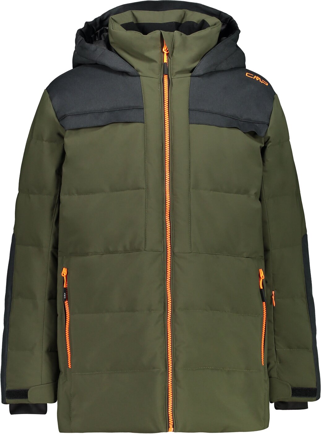 KID LONG JACKET FIX HOOD OIL GREEN