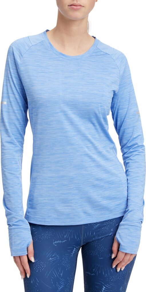 Da.-Langarmshirt Evii L/S W MELANGE/BLUE/BLUE LI – Bild 2