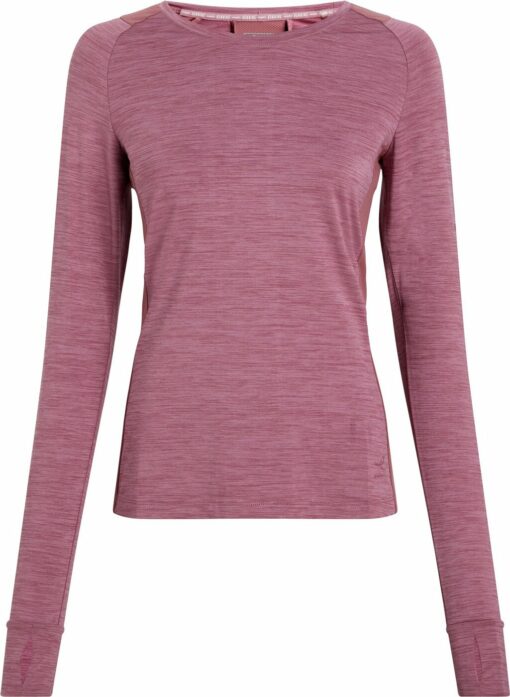 Da.-Langarmshirt Evii L/S W MELANGE/RED WINE/VIO