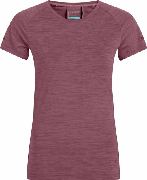 Da.-T-Shirt Evii SS W MELANGE/RED WINE/VIO