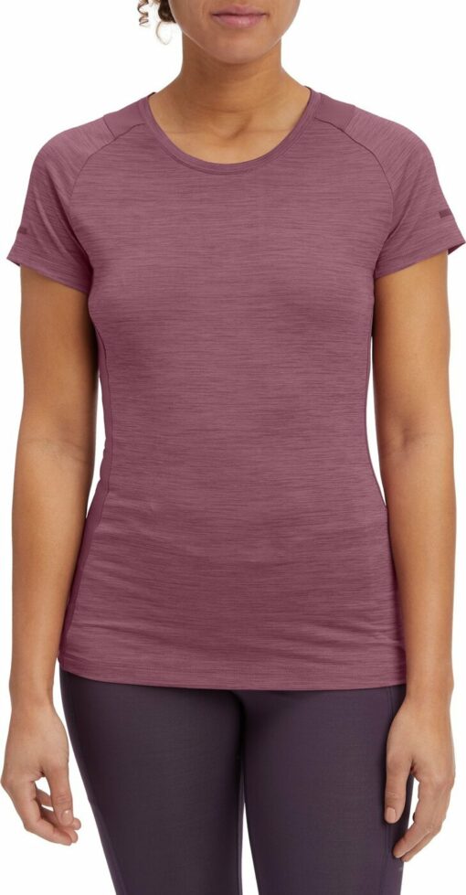 Da.-T-Shirt Evii SS W MELANGE/RED WINE/VIO – Bild 2