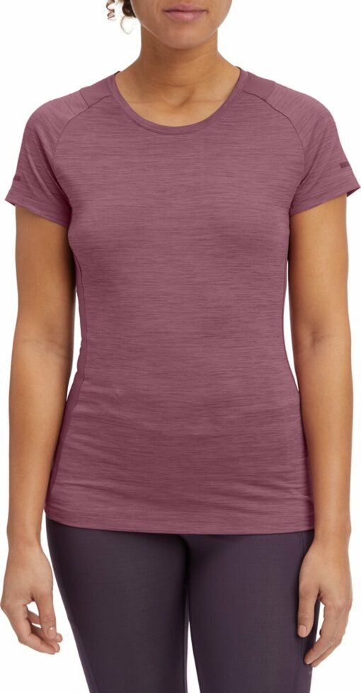 Da.-T-Shirt Evii SS W MELANGE/RED WINE/VIO – Bild 4
