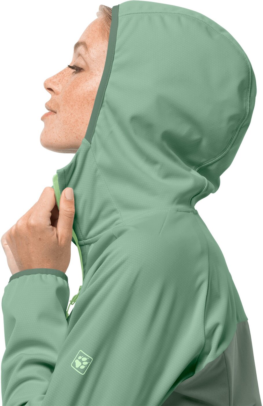 GO HIKE SOFTSHELL W HEDGE GREEN – Bild 4