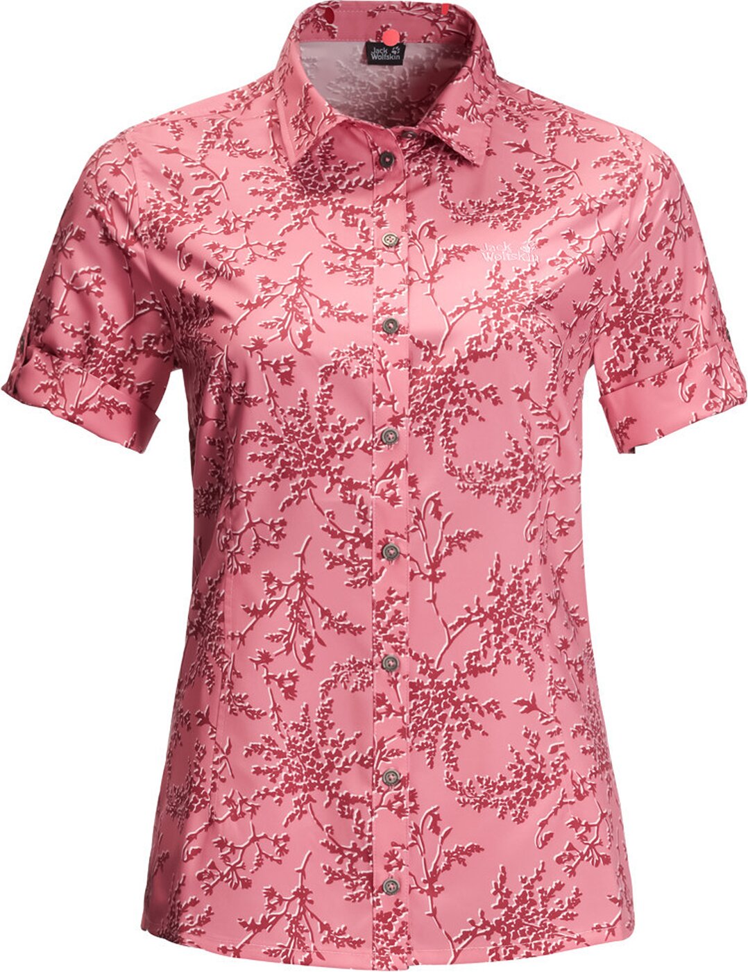 JACK WOLFSKIN - MATATA PRINT SHIRT W ROSE QUARTZ ALL OVER