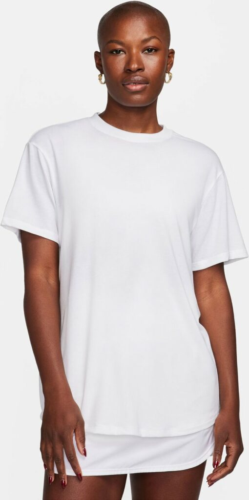 W NK ONE RELAXED DF SS TOP WHITE/BLACK