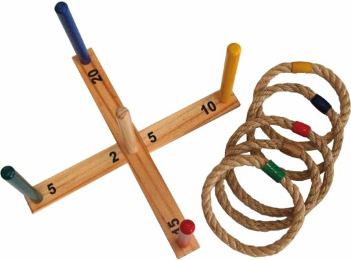 RINGWURFSPIEL (1 Wurfkreuz 38x38x21cm, 5 Wurfringe) KEINE FARBE