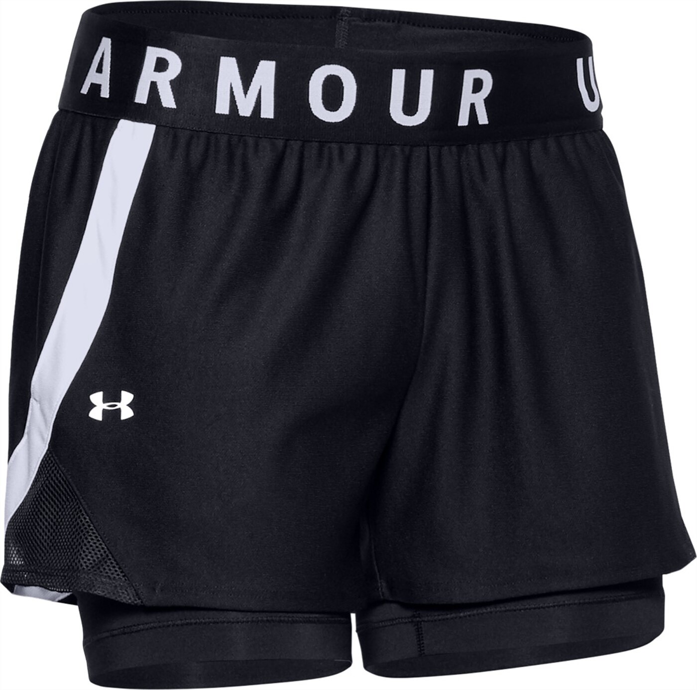 PLAY UP 2-IN-1 SHORTS BLACK / BLACK / WHITE