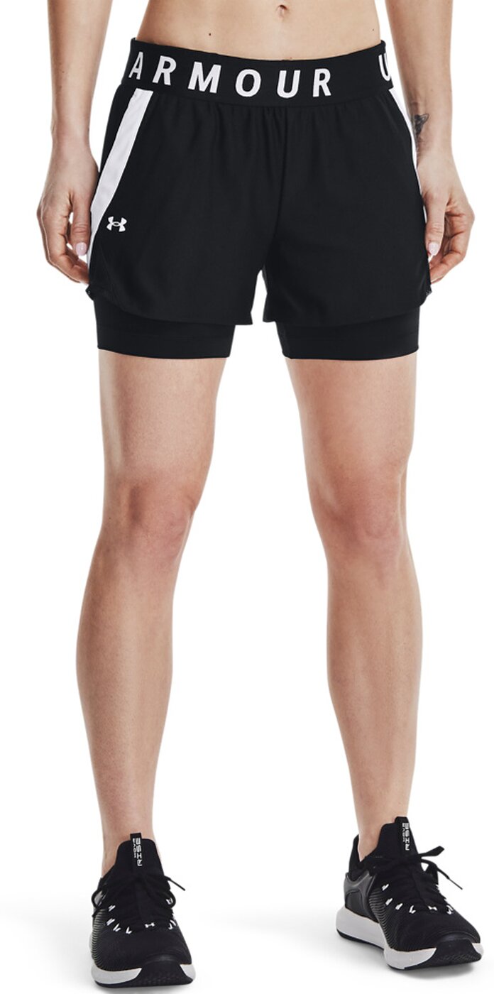 PLAY UP 2-IN-1 SHORTS BLACK / BLACK / WHITE – Bild 3