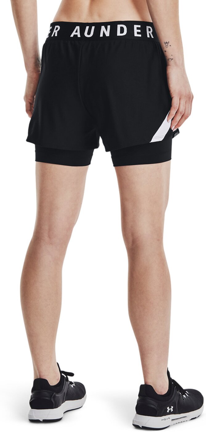 PLAY UP 2-IN-1 SHORTS BLACK / BLACK / WHITE – Bild 4