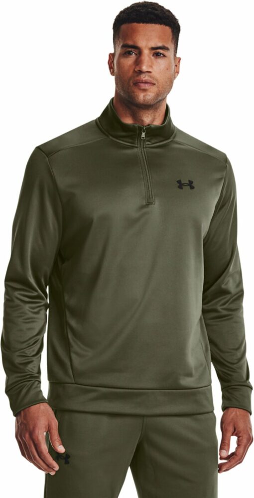 UA ARMOUR FLEECE 1/4 ZIP MARINE OD GREEN – Bild 3