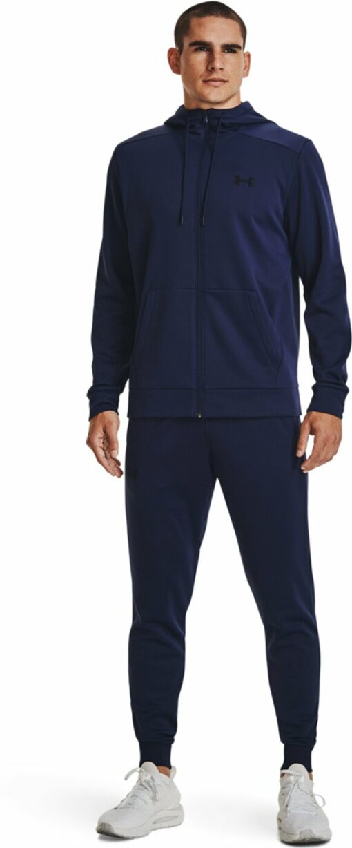 UA ARMOUR FLEECE FZ HOODIE MIDNIGHT NAVY – Bild 5