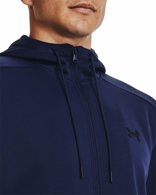 UA ARMOUR FLEECE FZ HOODIE MIDNIGHT NAVY – Bild 6