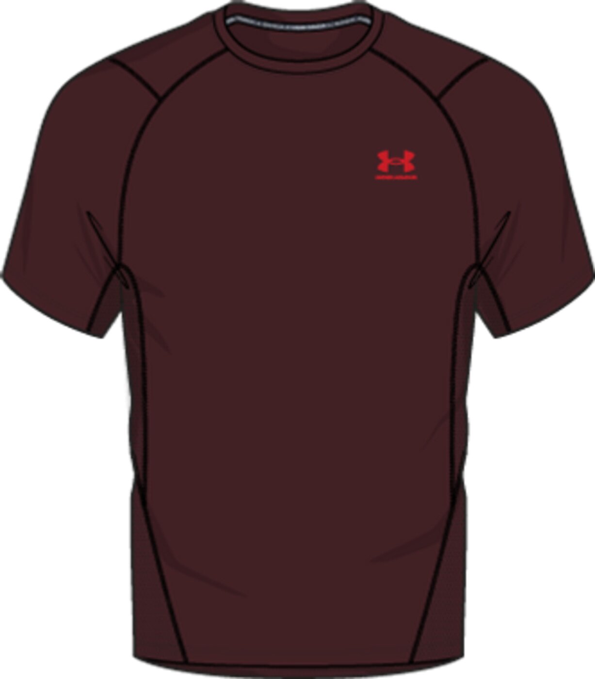 UA HG ARMOUR FITTED SS 690 CHESTNUT RED