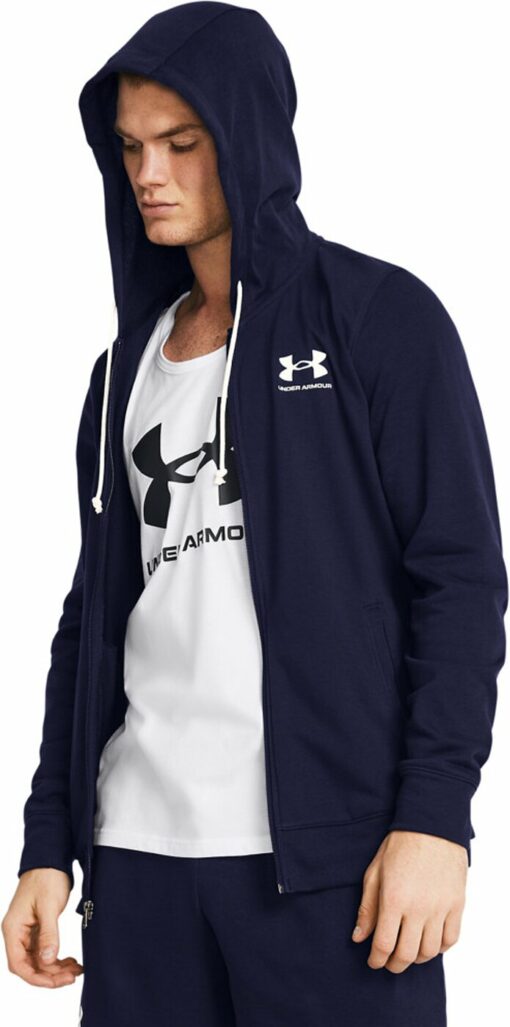 UA RIVAL TERRY LC FZ MIDNIGHT NAVY – Bild 3