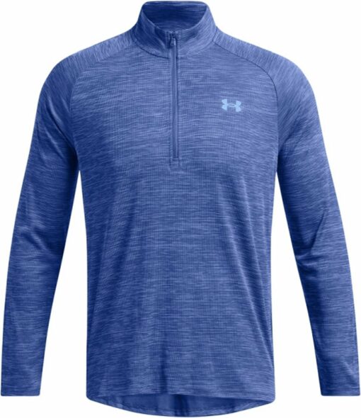 UA TECH TEXTURED 1/2 ZIP TECH BLUE
