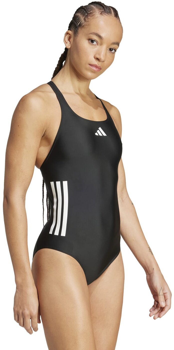 ADIDAS - 3S BLD SWIMSUIT BLACK/WHITE – Bild 4