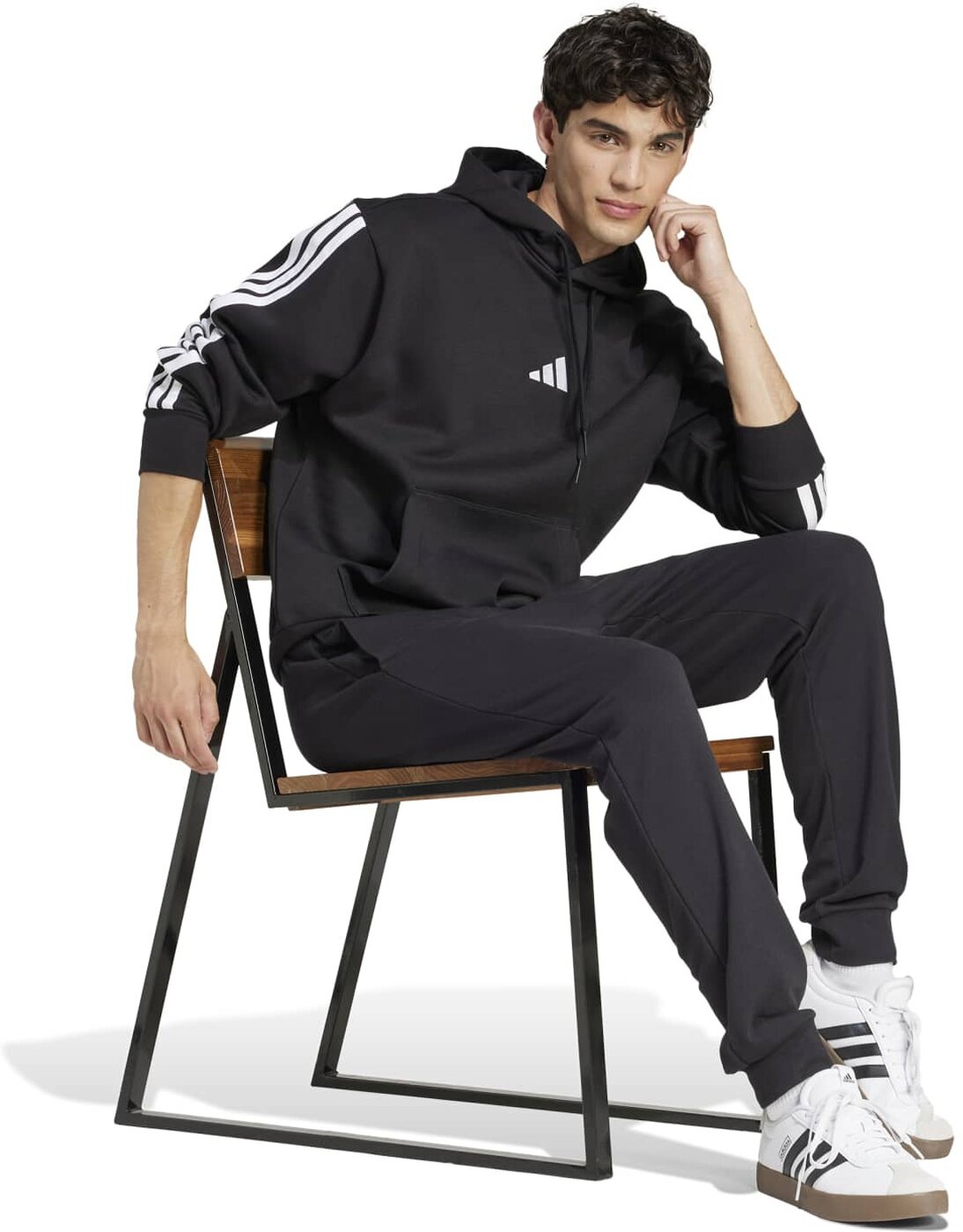 ADIDAS - M FEELCOZY PANT BLACK/WHITE – Bild 4
