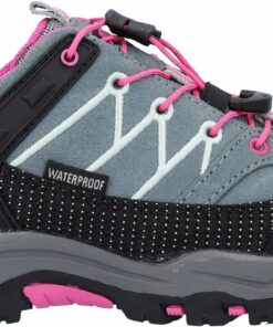 CMP - KIDS RIGEL LOW TREKKING SHOES WP MINERAL GREEN-PURPLE FLUO