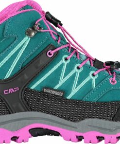 CMP - KIDS RIGEL MID TREKKING SHOES WP LAKE-PINK FLUO