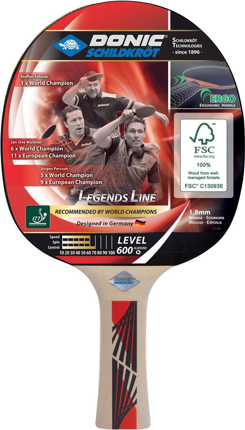 DONIC SCHILDKRÖT - TT-Schläger LEGENDS 600 FSC KEINE FARBE
