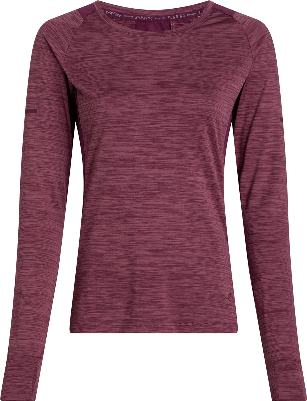 ENERGETICS - Da.-Langarmshirt Evii L/S W MELANGE/RED WINE/RED