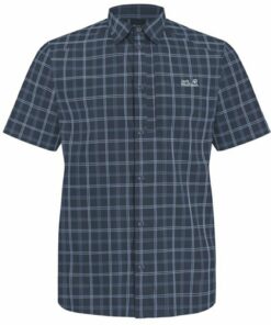 JACK WOLFSKIN - NORBO S / S SHIRT M CHECK MIDNIGHT SKY