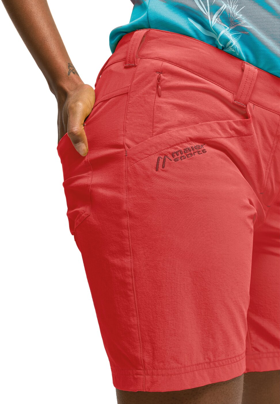 MAIER SPORTS - Lulaka Shorts RED ORCHER/SUNDRIED TOM – Bild 3