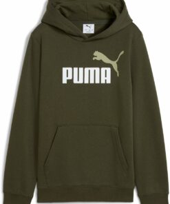 PUMA - ESS 2 COLOR No. 1 Logo Hoodie FL B DARK OLIVE