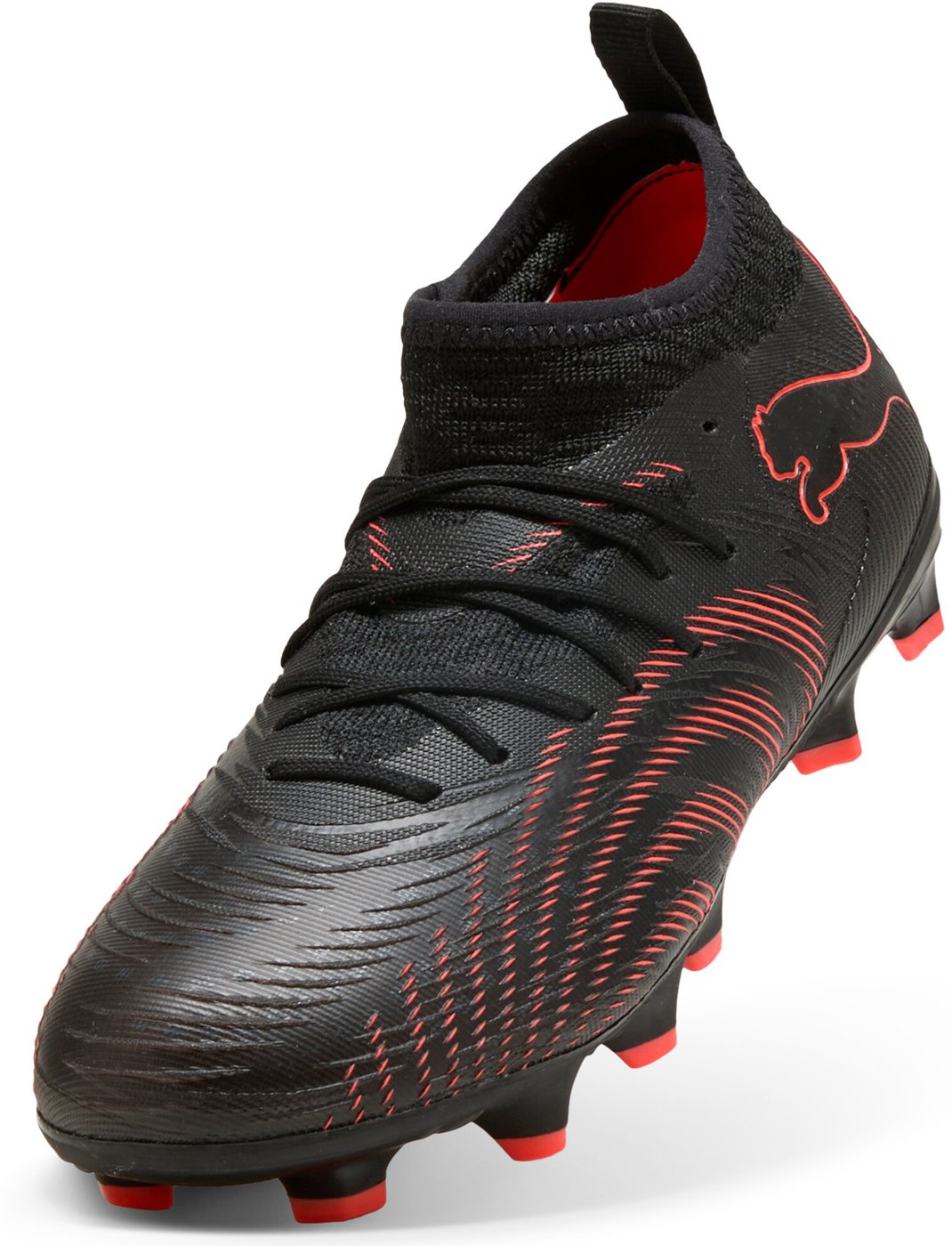 PUMA - FUTURE 9 MATCH FG/AG Jr PUMA BLACK-GLOWING RED-STRONG GRAY – Bild 3