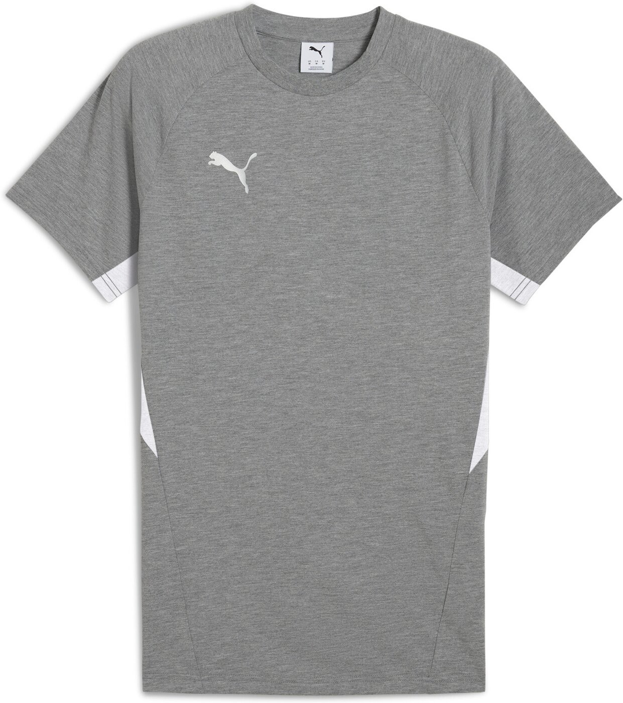 PUMA - teamEVOSTRIPE Tee MEDIUM GRAY HEATHER-PUMA SILVER-PUM