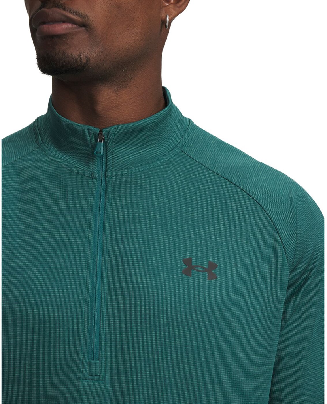 UNDER ARMOUR - UA TECH TEXTURED 1/2 ZIP RACK GREEN – Bild 3