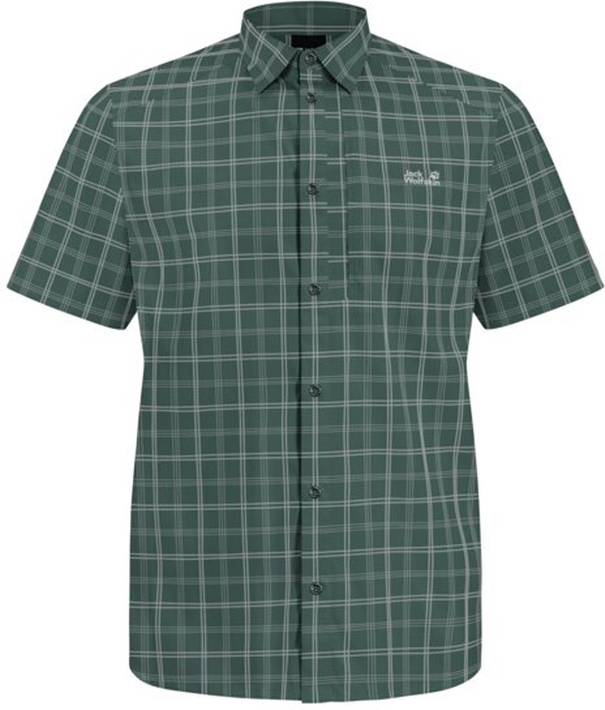 JACK WOLFSKIN - NORBO S / S SHIRT M CHECK SAGO PALM