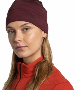BUFF - Merino Lightweight Beanie SOLID GARNET – Bild 3