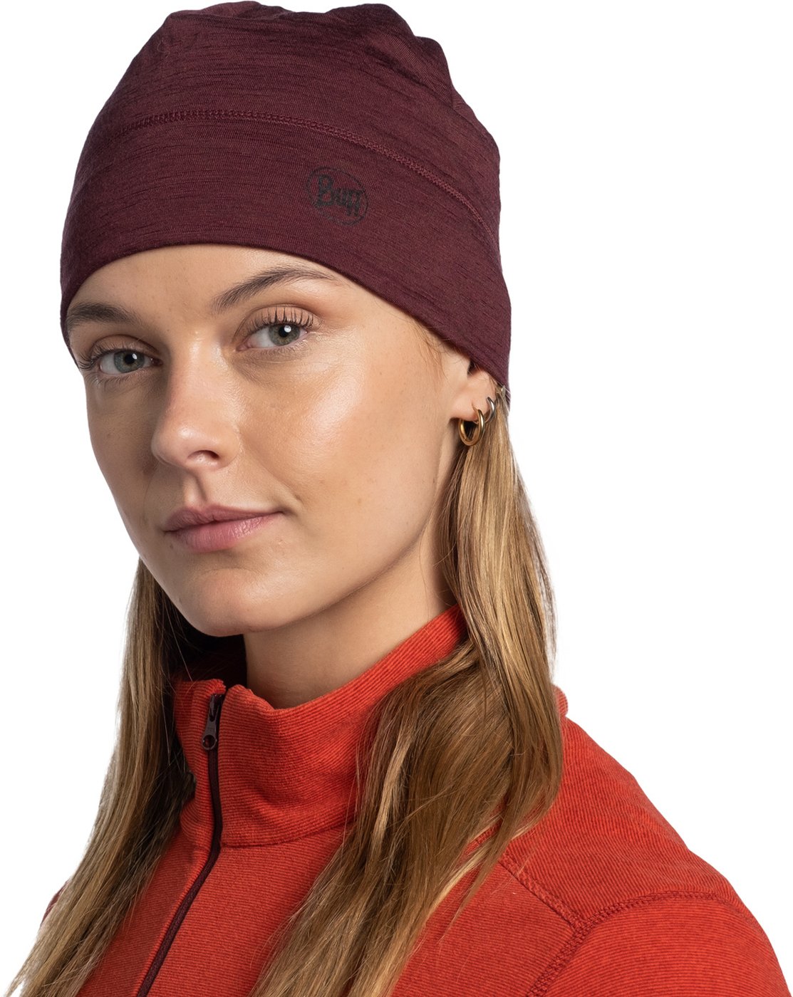 BUFF - Merino Lightweight Beanie SOLID GARNET – Bild 3